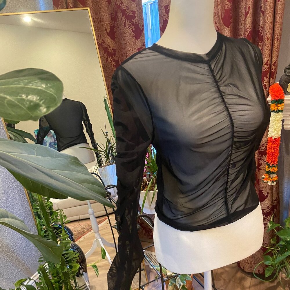 Abercrombie black mesh top